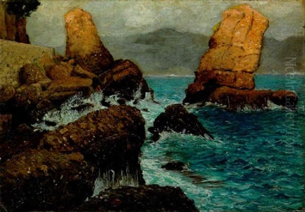 Waves Crashing On A Rocky Coast - view 1