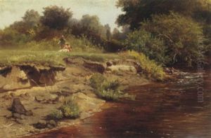 Children By A Stream Children By A Stream