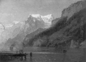 Majestic Mountain View by Hermann Herzog