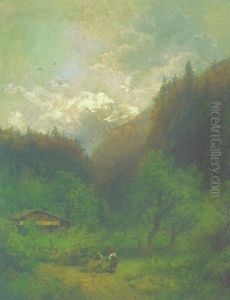 Mountain Cottage by Hermann Herzog
