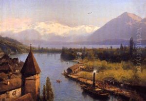A View Of A Village On An Alpine Lake