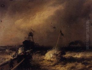 Fishing Pier And Boat On A Stormy Day