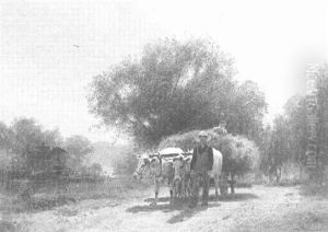 Landscape With Oxcart by Hermann Herzog