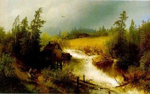 The Old Water Mill by Hermann Herzog