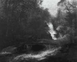 Waterfall by Hermann Herzog