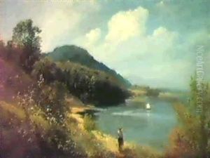 Fishing On The Hudson River by Hermann Herzog