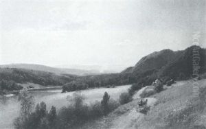Landscape With Carriage by Hermann Herzog