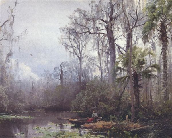 Figures In A River Landscape - view 1