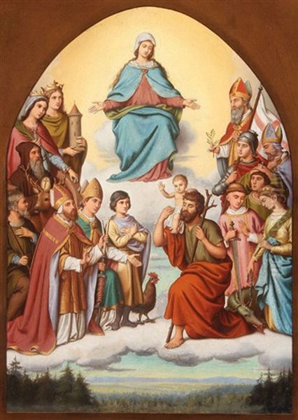 The Virgin In Heaven Above A Gathering Of Saints - view 1