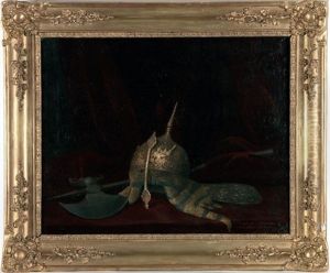 Nature Morte Au Casque Romain by Auguste Hess