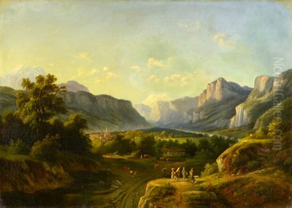Alpen Landscape With Hunters And Farmers - view 1