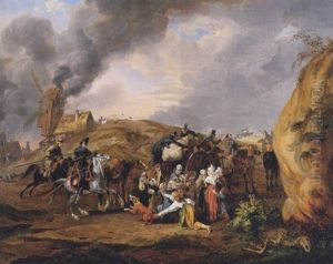 Donische Kosaken Mit Gefangenen Franzosischen Bauern by Peter Heinrich Lambert Von Hess