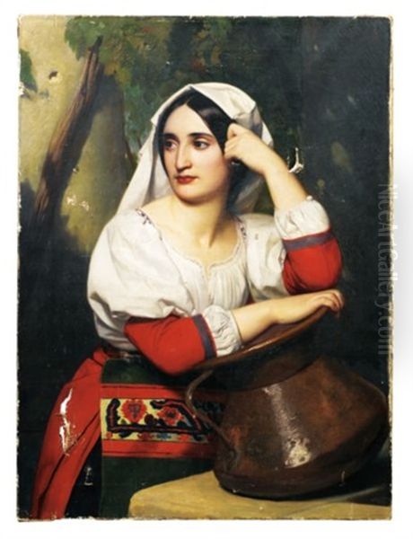 Jeune Italienne A La Fontaine - view 1