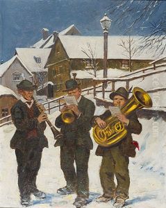 Wandernde Musikanten by Rudolf Hesse