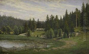 Skogslandskap Vid Sjo by Otto Hesselbom