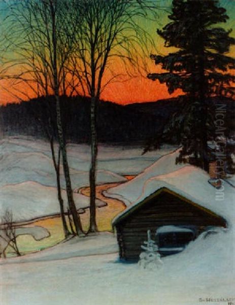 Snolandskap I Aftonljus - view 1