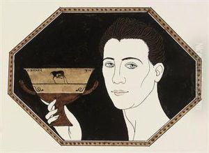 Bas-relief Of Nijinsky Holding A Greek Vase From L'apres-midi D'unfaune by Georges Barbier
