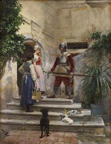 Cavalier With Maidens - view 1
