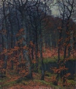 Herbstliche Waldlandschaft Mit Tumpel by Carl Hessmert