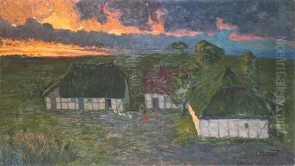 Bauerngehoft Bei Sonnenuntergang - view 1