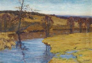 Flusslandschaft Im Herbst by Carl Hessmert