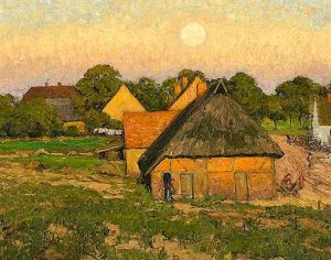Dorf In Der Abendsonne by Carl Hessmert