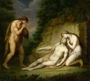 Mythologische Szene Mit Beweinung by Janos Mihaly Hesz