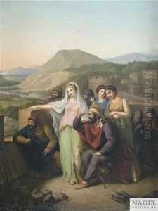 Die Seherin Kassandra Warnt Auf Der Stadtmauer Die Trojaner Vor Dem Trojanischen Pferd by Philipp Friedrich Von Hetsch