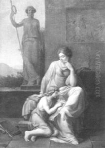 Minerva, Die Gottin Der Menschlichen Begabung, Unterrichtet Einen Jungen Schuler by Philipp Friedrich Von Hetsch