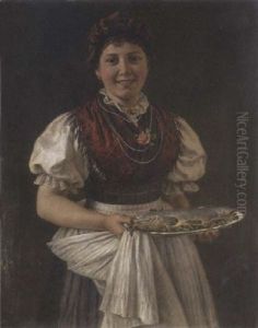 Junges Madchen Mit Fischplatte