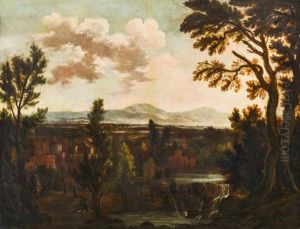 Weite Fluslandschaft Mit Dorfern Ud Reisenden by Jacob De Heusch