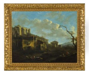Paesaggio Con Case, Rovine Romane E Figure Paesaggio Con Case, Rovine Romane E Figure