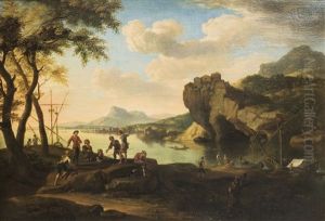 Paesaggio Costiero Con Pescatori Paesaggio Costiero Con Pescatori
