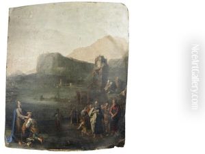 Christ Healing The Blind Man Of Bethsaida On The Shores Of Lake Galilee by Jacob De Heusch