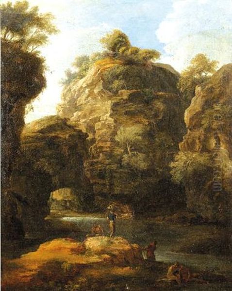 Paesaggio Lacustre Con Figure - view 1