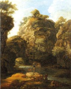 Paesaggio Lacustre Con Figure by Jacob De Heusch