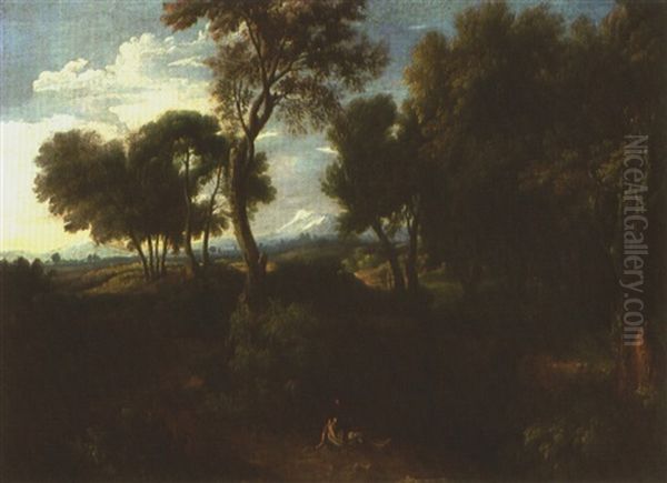 Weite Bewaldete Landschaft Mit Personenstaffage - view 1