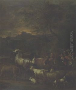 Einzug Der Tiere In Die Arche Noah by Jacob De Heusch