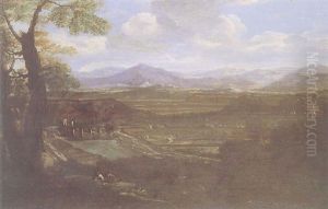 Vue Panoramique De La Campagne Romaine by Jacob De Heusch