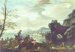 Sudliche Kustenlandschaft Mit Soldaten Sudliche Kustenlandschaft Mit Soldaten