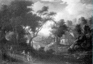 Paysage A La Chaumiere Et Aux Promeneurs by Jacob De Heusch