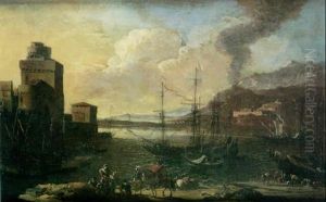 Scene De Port Mediterraneen by Jacob De Heusch