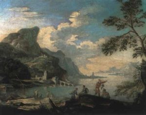 Suedliche Kuestenlandschaft Mit Figuren by Jacob De Heusch