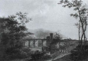 An Extensiver River Landscape, With A Pair Of Oxen Pulling Acart Along A Path...