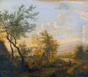 Abendliche Pastorale Landschaft Mit Staffage by Willem de Heusch