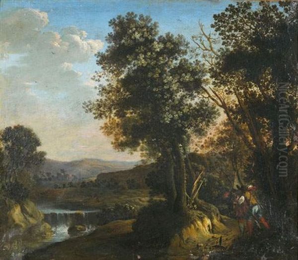 Promeneur Dans Un Sous Bois En Bordure De Riviere - view 1