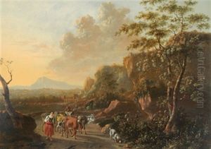 Landschaft Mit Herde Und Hirtin