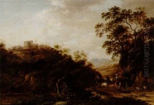 Italieniserande Landskap Med Resande Sallskap Italieniserande Landskap Med Resande Sallskap