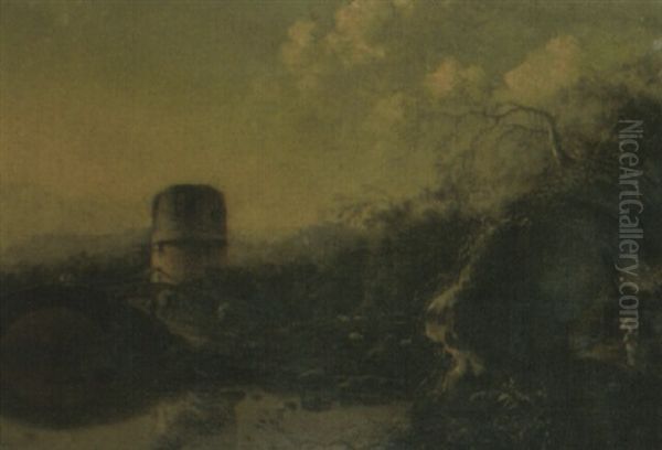 An Italianate Landscape With A Peasant Woman On A Rocky Path - view 1