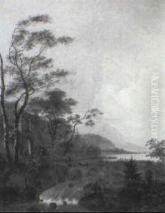 Italianate Landscape With Travellers Crossing A Bridge Italianate Landscape With Travellers Crossing A Bridge